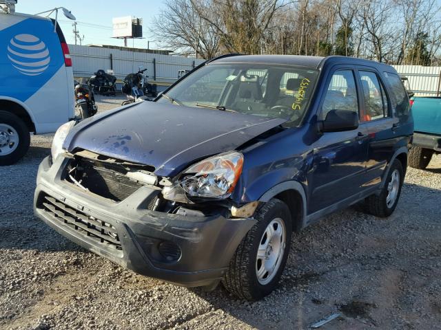 JHLRD68525C007314 - 2005 HONDA CR-V LX BLUE photo 2