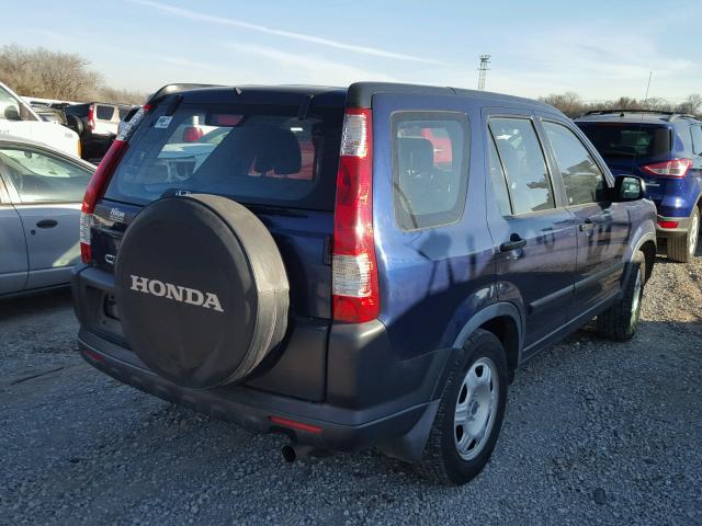 JHLRD68525C007314 - 2005 HONDA CR-V LX BLUE photo 4