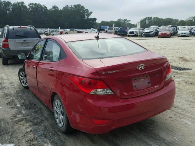 KMHCT4AE1EU721316 - 2014 HYUNDAI ACCENT GLS BURGUNDY photo 3