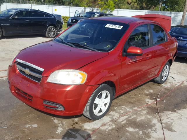 KL1TD5DE3AB077298 - 2010 CHEVROLET AVEO LS RED photo 2