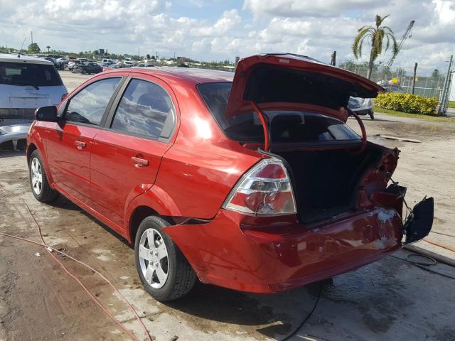 KL1TD5DE3AB077298 - 2010 CHEVROLET AVEO LS RED photo 3