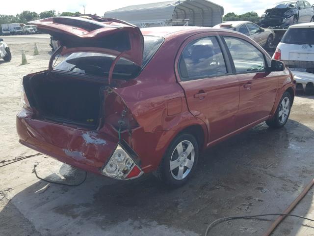 KL1TD5DE3AB077298 - 2010 CHEVROLET AVEO LS RED photo 4