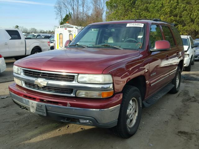 1GNEK13Z32J224318 - 2002 CHEVROLET TAHOE K150 BURGUNDY photo 2