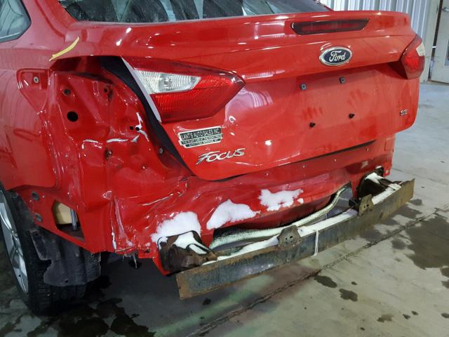 1FADP3F22DL330160 - 2013 FORD FOCUS SE RED photo 9