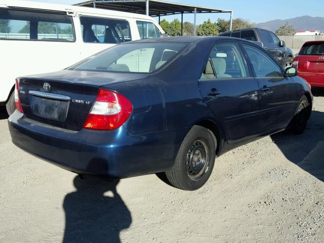 4T1BE32K74U319710 - 2004 TOYOTA CAMRY LE BLUE photo 4