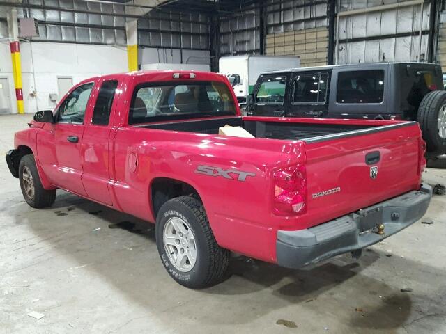 1D7HE22K27S228312 - 2007 DODGE DAKOTA ST RED photo 3