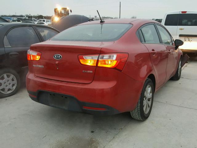 KNADN4A32C6051856 - 2012 KIA RIO EX RED photo 4