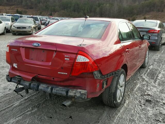 3FAHP0CG7CR392170 - 2012 FORD FUSION SEL RED photo 4