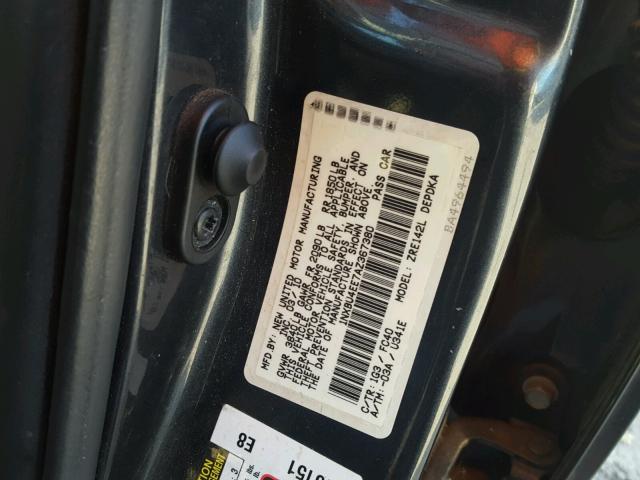 1NXBU4EE7AZ367380 - 2010 TOYOTA COROLLA BA GRAY photo 10