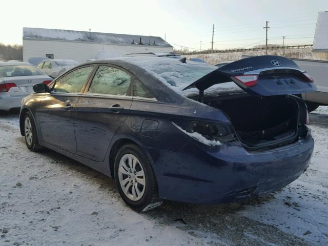 5NPEB4AC8BH071159 - 2011 HYUNDAI SONATA GLS BLUE photo 3