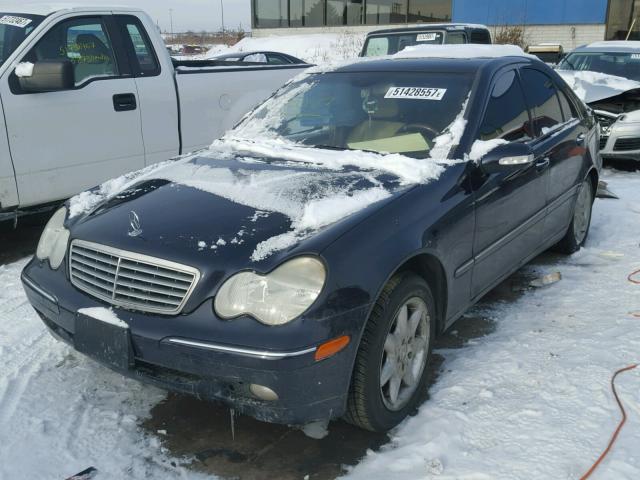 WDBRF81J04F445321 - 2004 MERCEDES-BENZ C 240 4MAT BLACK photo 2