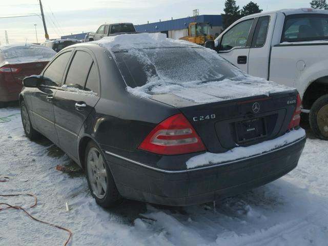 WDBRF81J04F445321 - 2004 MERCEDES-BENZ C 240 4MAT BLACK photo 3