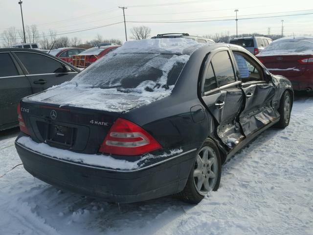 WDBRF81J04F445321 - 2004 MERCEDES-BENZ C 240 4MAT BLACK photo 4