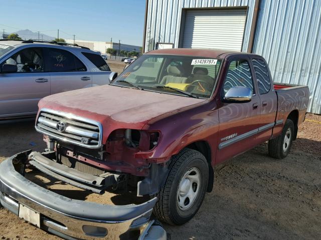 5TBRT34122S302840 - 2002 TOYOTA TUNDRA ACC RED photo 2