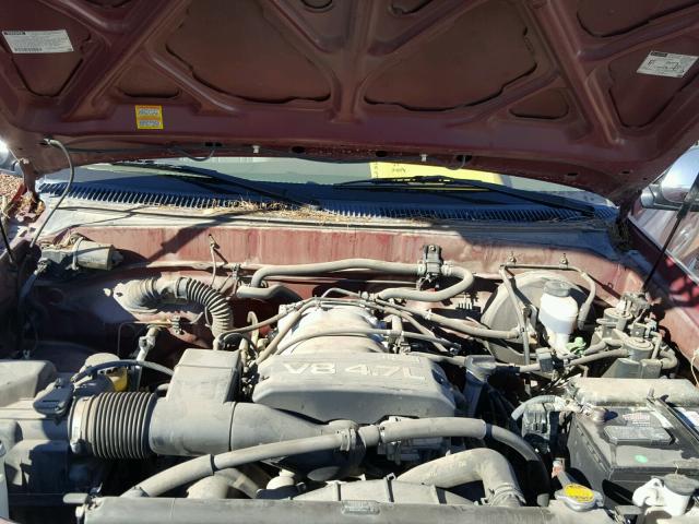 5TBRT34122S302840 - 2002 TOYOTA TUNDRA ACC RED photo 7