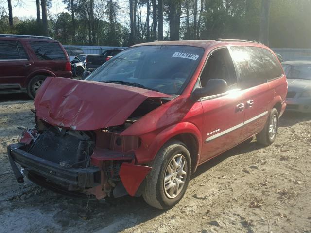 2B8GP443X1R223168 - 2001 DODGE GRAND CARA RED photo 2