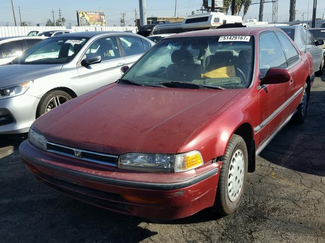 1HGCB7151PA034786 - 1993 HONDA ACCORD LX RED photo 2