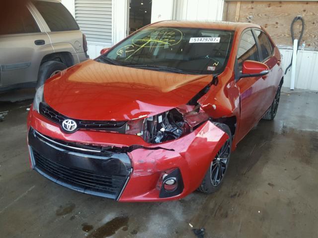 2T1BURHE9EC043962 - 2014 TOYOTA COROLLA L RED photo 2