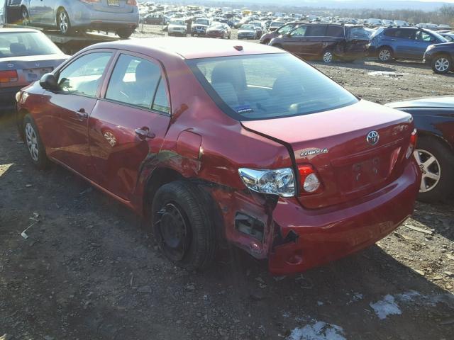 2T1BU40E89C005286 - 2009 TOYOTA COROLLA BA RED photo 3