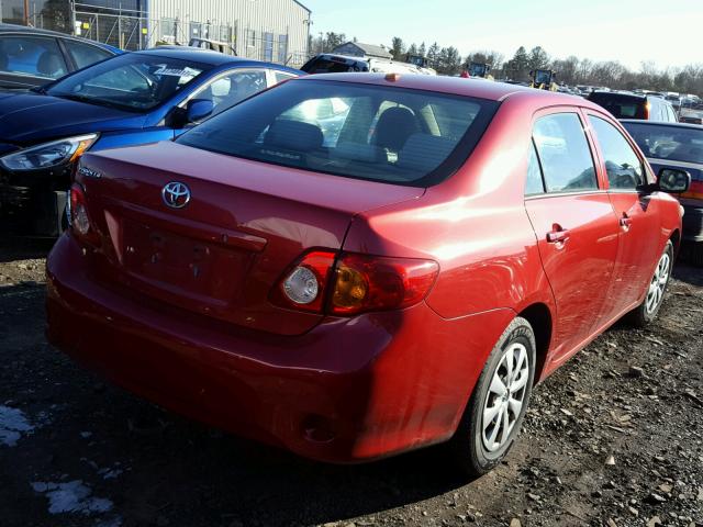 2T1BU40E89C005286 - 2009 TOYOTA COROLLA BA RED photo 4