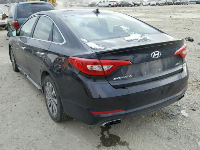 5NPE34AF1FH113135 - 2015 HYUNDAI SONATA SPO BLACK photo 3