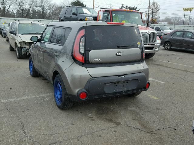 KNDJN2A24E7095162 - 2014 KIA SOUL GRAY photo 3