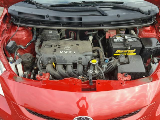 JTDBT923481295430 - 2008 TOYOTA YARIS RED photo 7