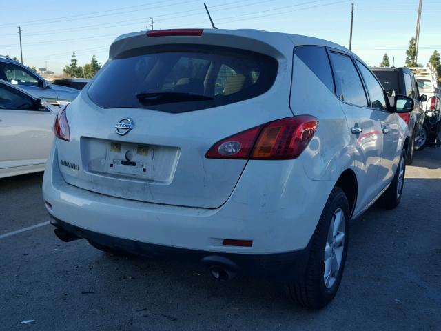 JN8AZ1MU9AW015211 - 2010 NISSAN MURANO S WHITE photo 4