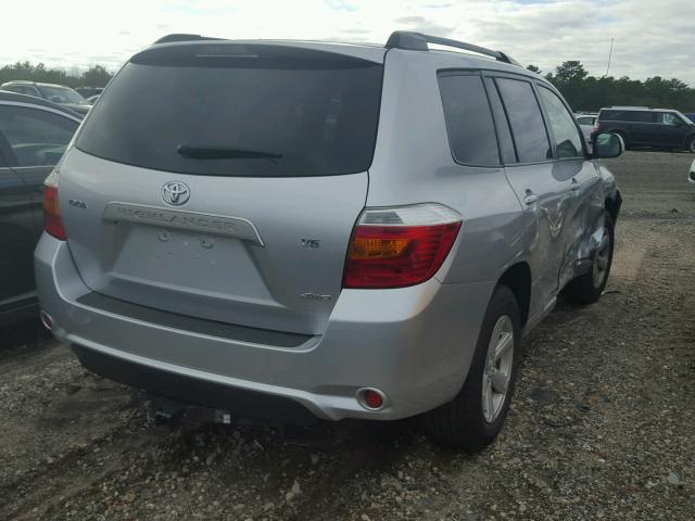 JTEES41A982106425 - 2008 TOYOTA HIGHLANDER SILVER photo 4