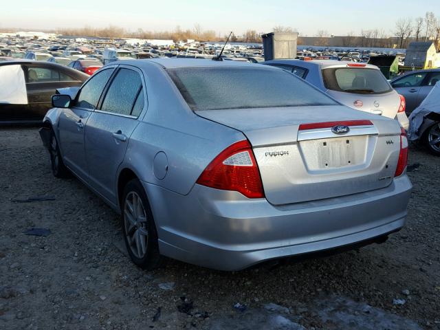 3FAHP0JG9BR287258 - 2011 FORD FUSION SEL SILVER photo 3