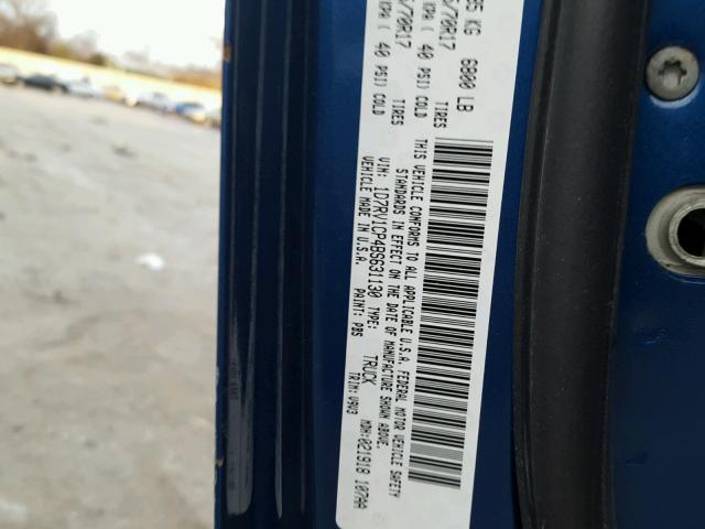 1D7RV1CP4BS631130 - 2011 DODGE RAM 1500 BLUE photo 10