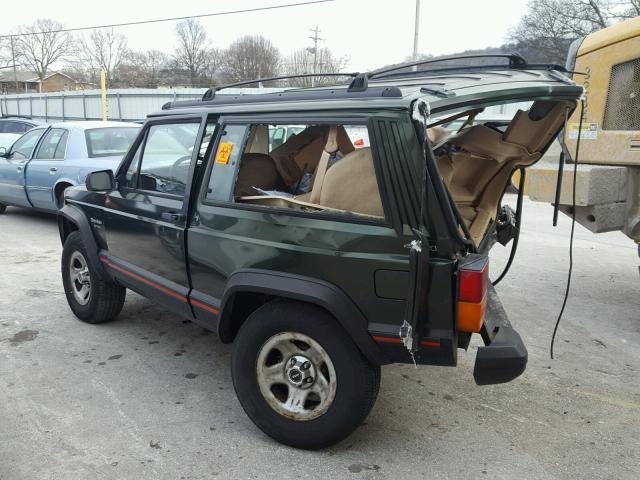 1J4FJ67S8TL247068 - 1996 JEEP CHEROKEE S GREEN photo 3