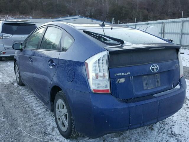 JTDKN3DU4B0306310 - 2011 TOYOTA PRIUS BLUE photo 3