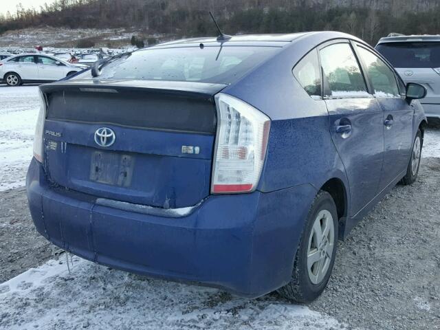 JTDKN3DU4B0306310 - 2011 TOYOTA PRIUS BLUE photo 4