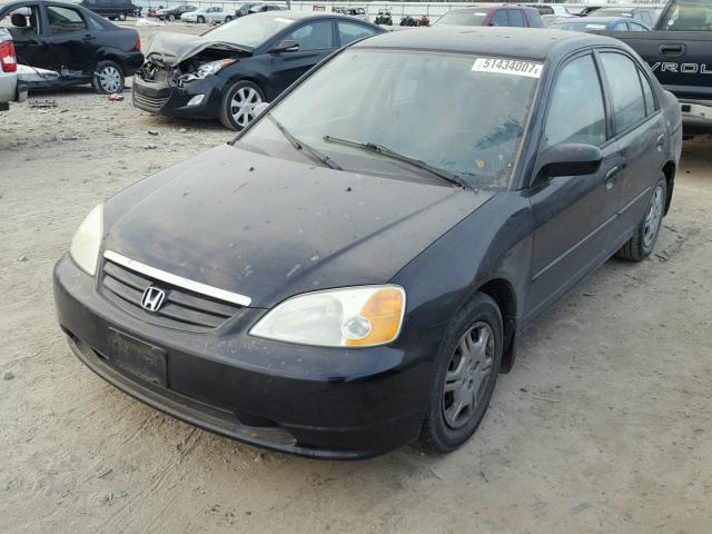 1HGES15632L077287 - 2002 HONDA CIVIC LX BLACK photo 2