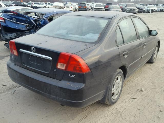 1HGES15632L077287 - 2002 HONDA CIVIC LX BLACK photo 4