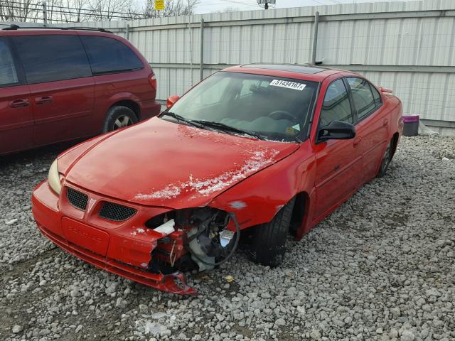 1G2NW52E81C224132 - 2001 PONTIAC GRAND AM G RED photo 2