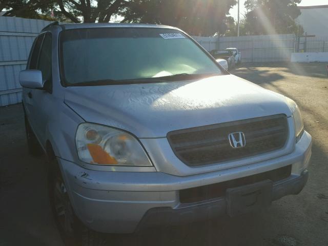 2HKYF18663H562993 - 2003 HONDA PILOT EXL SILVER photo 1