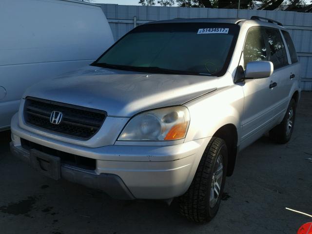 2HKYF18663H562993 - 2003 HONDA PILOT EXL SILVER photo 2