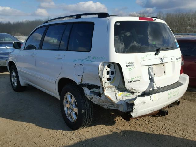 JTEEP21A660156293 - 2006 TOYOTA HIGHLANDER WHITE photo 3