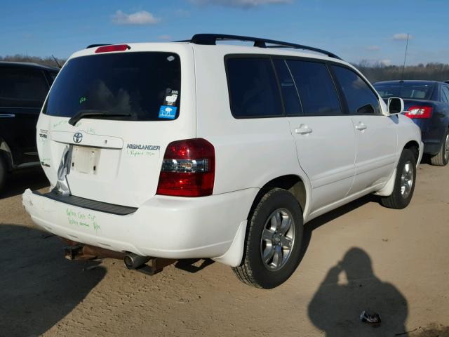 JTEEP21A660156293 - 2006 TOYOTA HIGHLANDER WHITE photo 4