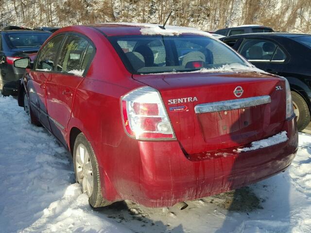 3N1AB6AP0AL687453 - 2010 NISSAN SENTRA RED photo 3