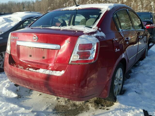 3N1AB6AP0AL687453 - 2010 NISSAN SENTRA RED photo 4