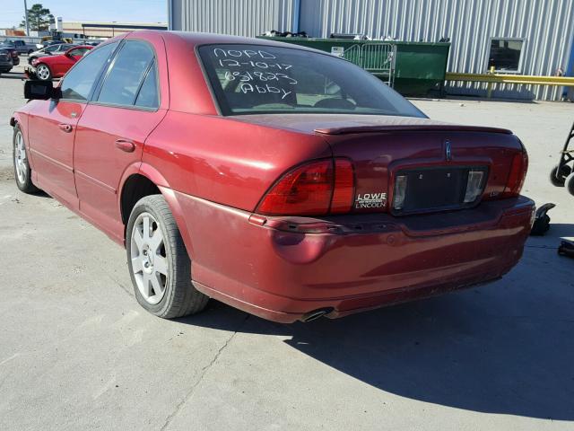 1LNHM87A94Y631823 - 2004 LINCOLN LS RED photo 3