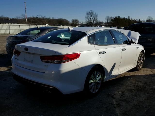 5XXGU4L39GG107055 - 2016 KIA OPTIMA EX WHITE photo 4