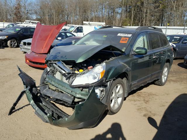 4S4BRBCC5E3216458 - 2014 SUBARU OUTBACK 2. GREEN photo 2