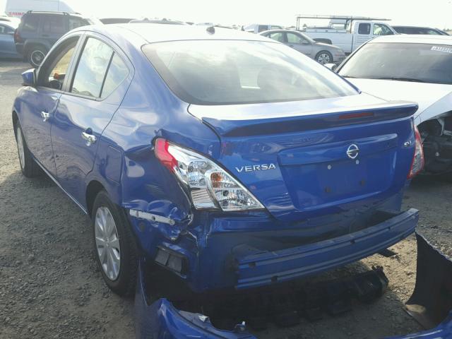 3N1CN7AP8HL836076 - 2017 NISSAN VERSA S BLUE photo 3