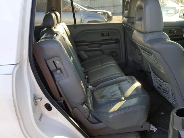 5FNYF18524B000919 - 2004 HONDA PILOT EXL WHITE photo 6