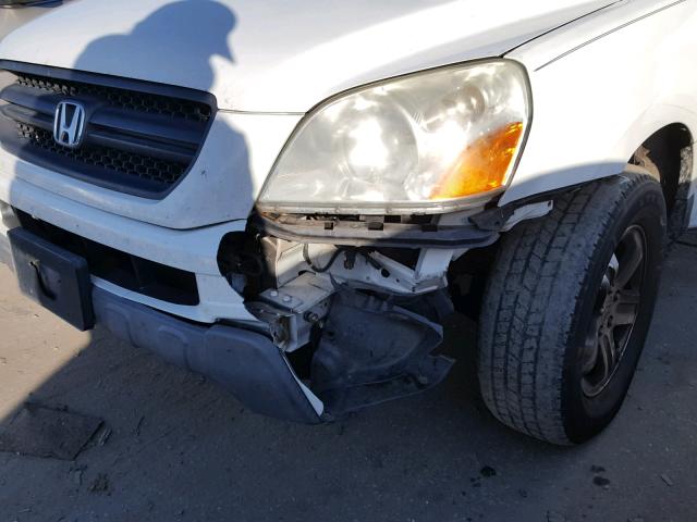 5FNYF18524B000919 - 2004 HONDA PILOT EXL WHITE photo 9