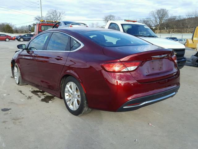 1C3CCCAB1FN697197 - 2015 CHRYSLER 200 LIMITE BURGUNDY photo 3